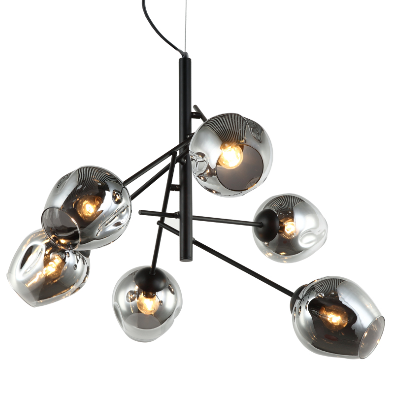 Люстра Branching Bubble Chandelier Vertical Gray Черный Серый (Gray) в Уфе | Loft Concept 