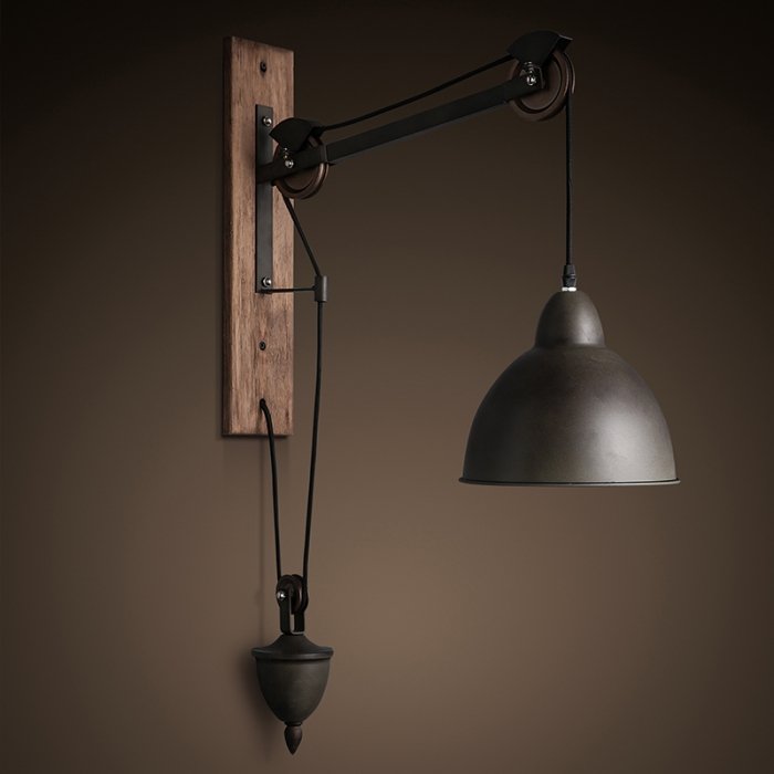 Настенный светильник Steampank Rust Iron Wall Lamp Черный в Уфе | Loft Concept 