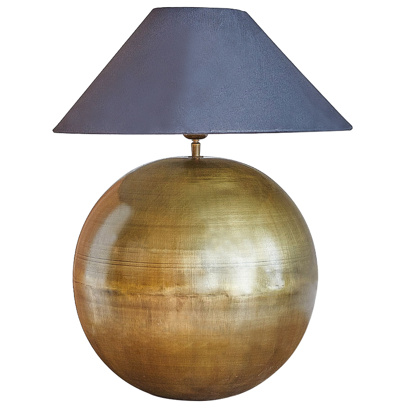 Настольная лампа с абажуром Metall Brass Ball Table Lamp Серый Латунь в Уфе | Loft Concept 