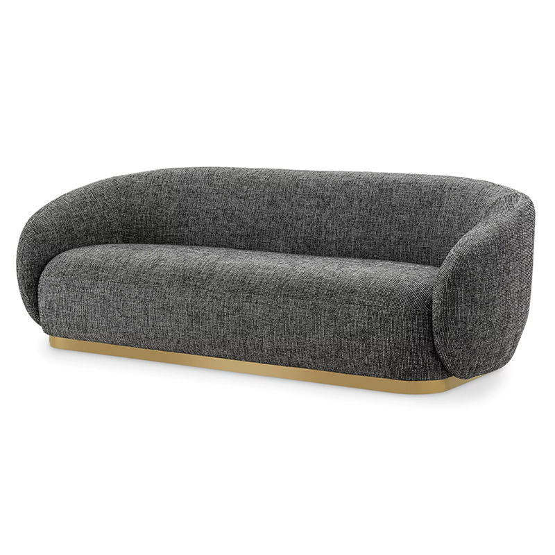 Диван Eichholtz Sofa Brice Rocat Black Черный Серый Латунь в Уфе | Loft Concept 