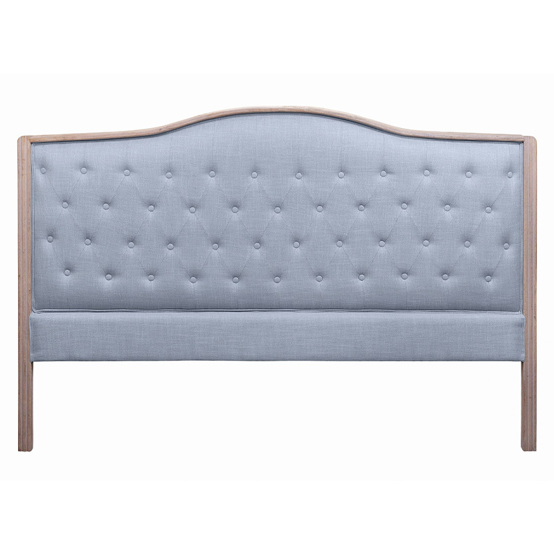 Изголовье кровати серое с мягкой обивкой из рогожки Agatha Headboard Серый Коричневый в Уфе | Loft Concept 