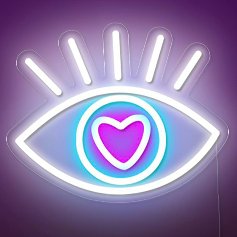 Неоновая настенная лампа Lucky Eye Neon Wall Lamp Белый Бирюзовый Розовый Прозрачный в Уфе | Loft Concept 