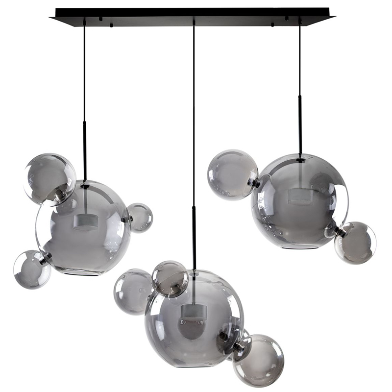 Люстра Giopato & Coombes Linear Chandelier Bubble smoky Дымчатый (Smoke) в Уфе | Loft Concept 