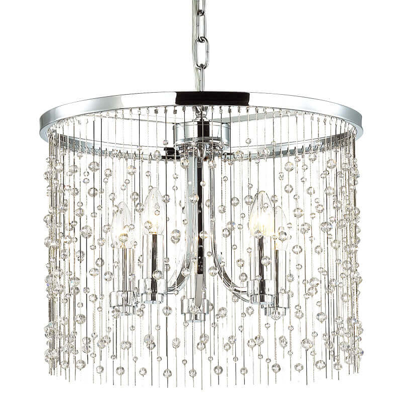 Люстра Hailstorm Rain Chandelier chrome Прозрачный (Transparent) Хром в Уфе | Loft Concept 