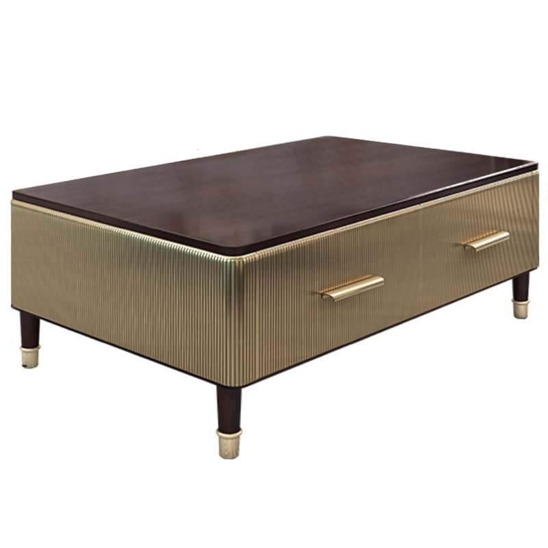 Birmingham Textured Coffee Table Gold Коричневый матовое золото в Уфе | Loft Concept 