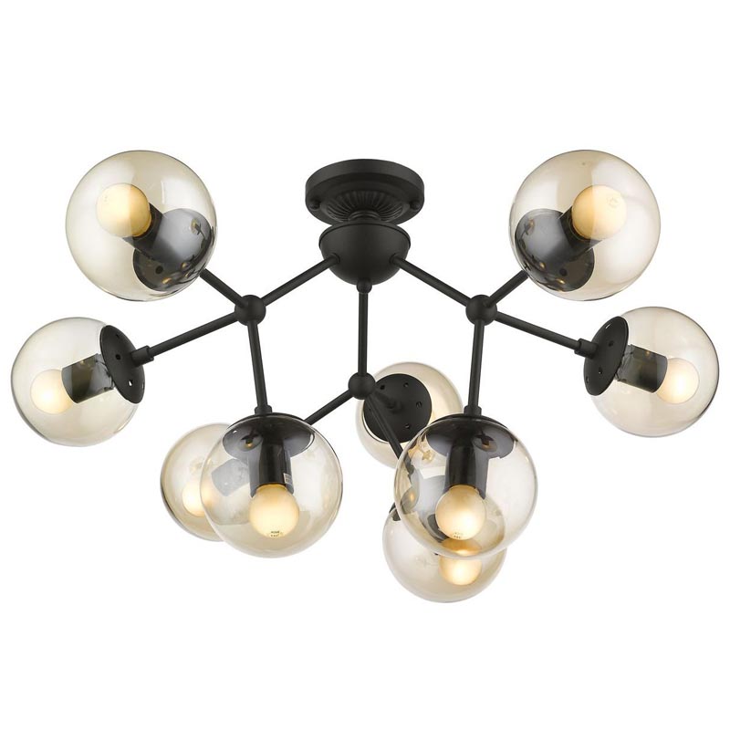 Потолочный светильник Ceiling Lamp Modo 9 black Черный Янтарный в Уфе | Loft Concept 