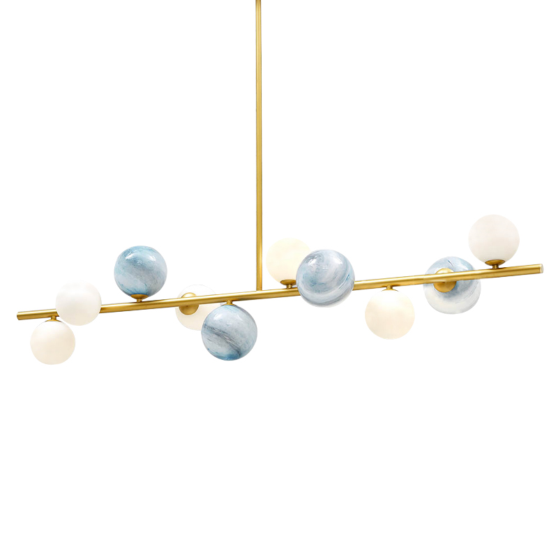 Люстра Bubble Blue White Gold Chandelier Золотой Белый Голубой в Уфе | Loft Concept 