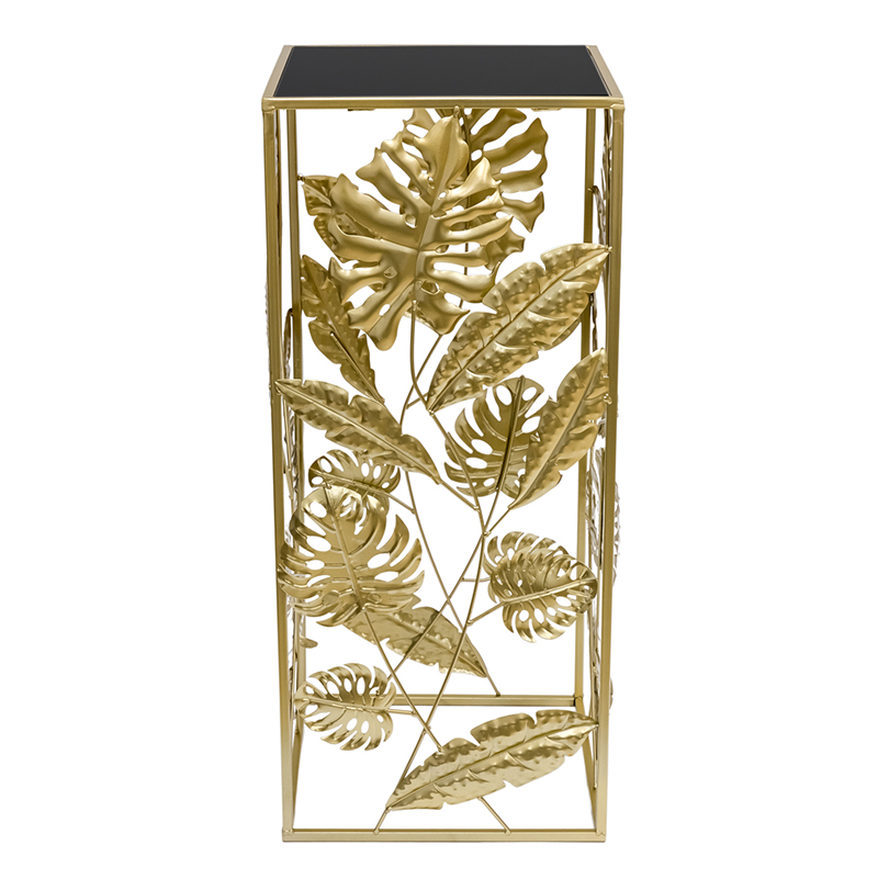 Подставка Tropical Gold Leaves Stand M Золотой Черный в Уфе | Loft Concept 