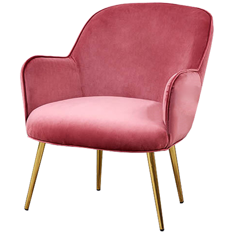 Кресло Waldeck Chair Pink Розовый (Rose) Глянцевое золото в Уфе | Loft Concept 