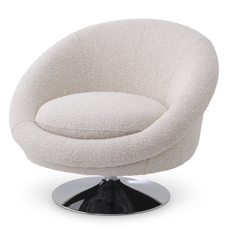 Кресло Eichholtz Swivel Chair Nemo cream Кремовый Никель в Уфе | Loft Concept 