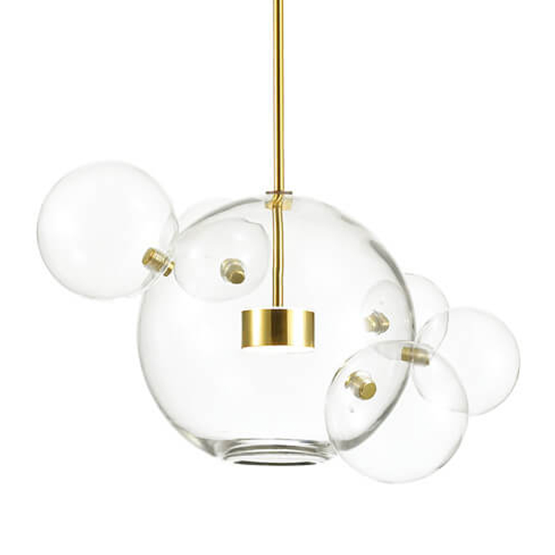 Подвесной светильник Transparent Bubble Pendant Gold 5 Глянцевое золото Прозрачный в Уфе | Loft Concept 