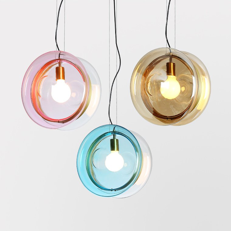 Подвесной светильник PENDANT LIGHT Bomma ORBITAL Прозрачный (Transparent) Янтарь (Amber) Розовый (Rose) Бирюзовый Синий в Уфе | Loft Concept 