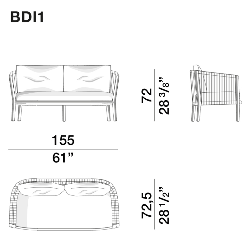 Дизайнерский уличный диван из массива дерева BOBOLI Sofa в Уфе