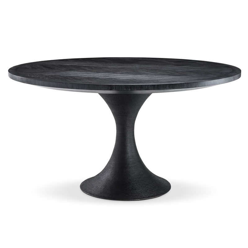 Обеденный стол Eichholtz DINING TABLE MELCHIOR ROUND black Черный в Уфе | Loft Concept 