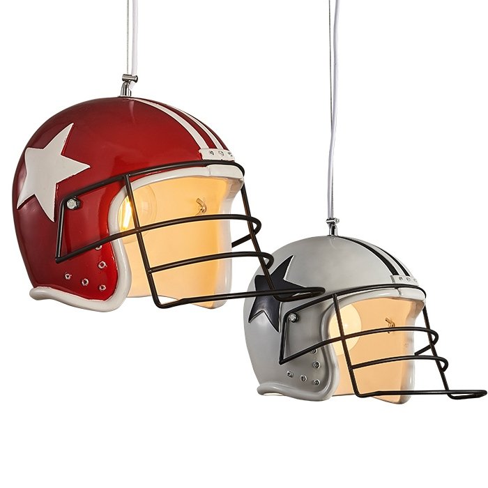 Подвесной светильник Sport Helmet Pendant Белый Красный в Уфе | Loft Concept 