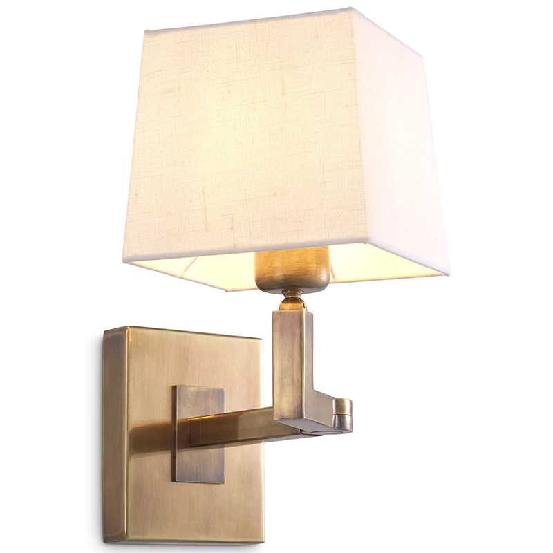 Бра Eichholtz Wall Lamp Cambell Brass Белый Винтажная латунь в Уфе | Loft Concept 