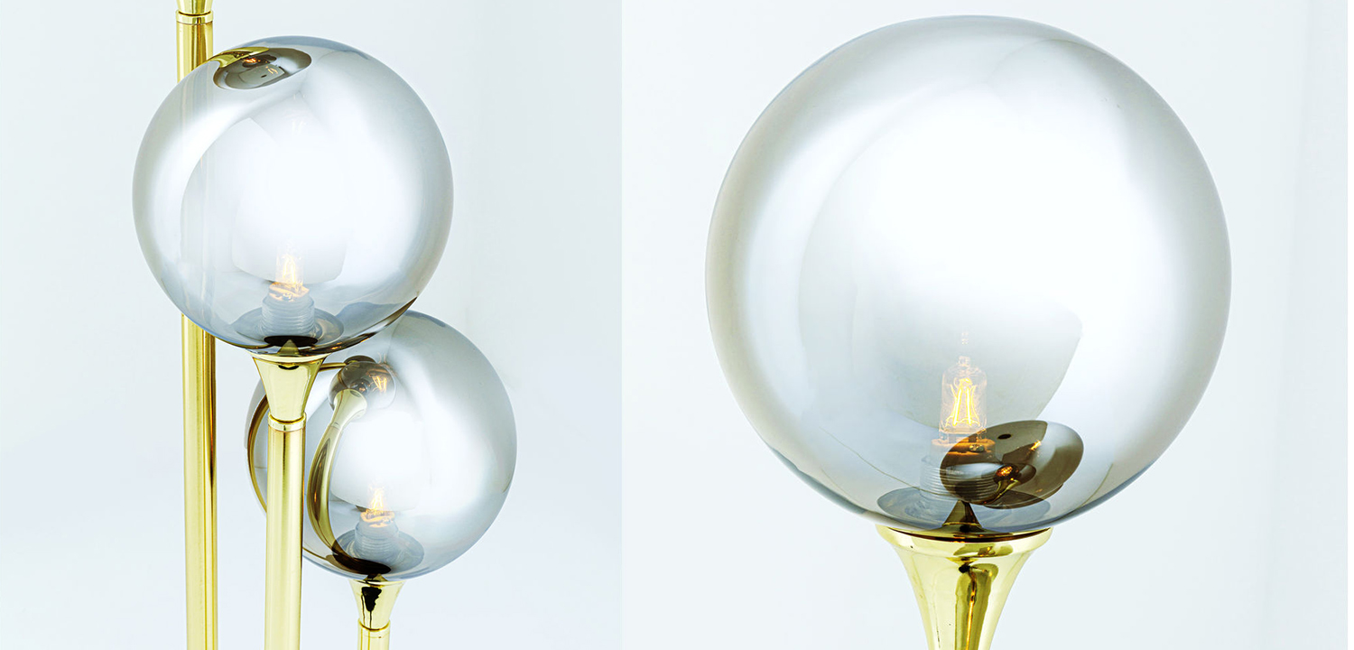 Настольная лампа Three Gray Transparent Balls - фото