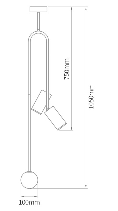 Потолочный светильник Ando Wooden Metal Brass Light 3 плафона в Уфе