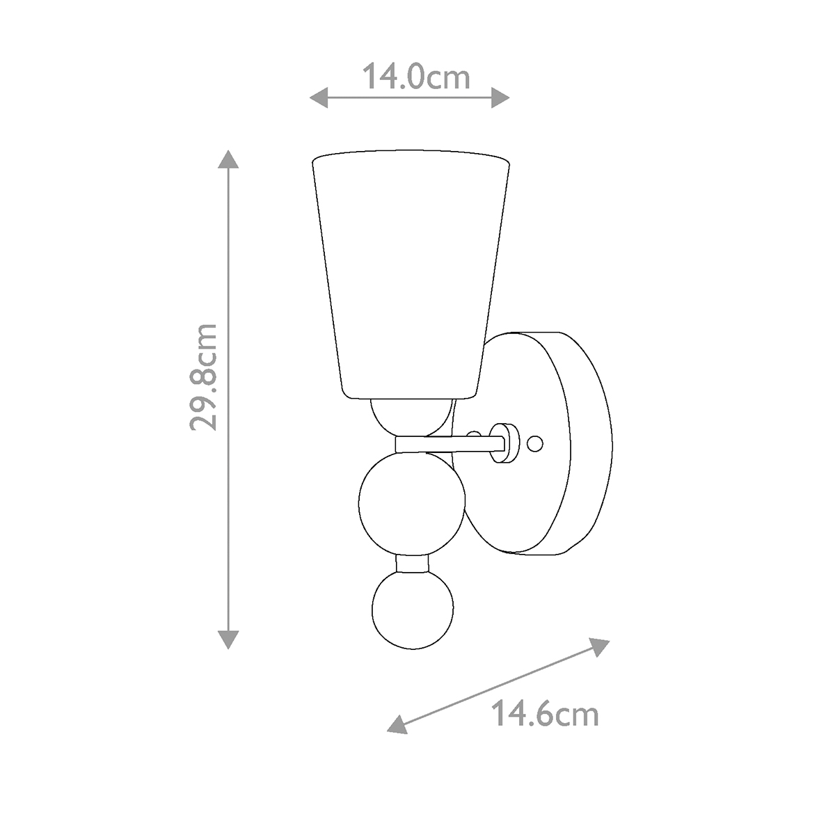 Бра с белым матовым стеклянным плафоном и тремя декоративными шарами Hinkley в Уфе