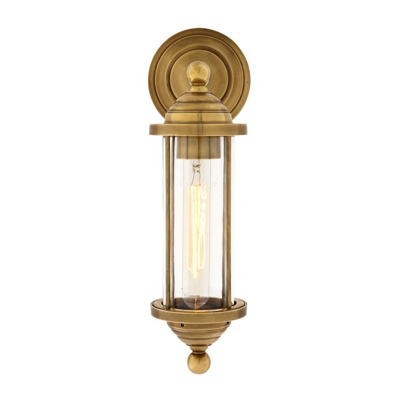 Бра Eichholtz Wall Lamp Clayton Brass Латунь Прозрачное Стекло в Уфе | Loft Concept 