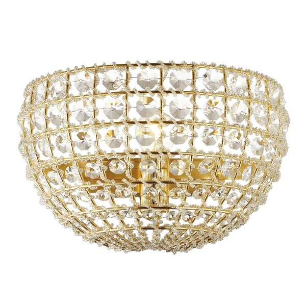 Бра Casbah Crystal Wall Lamp Gold Прозрачный Глянцевое золото в Уфе | Loft Concept 