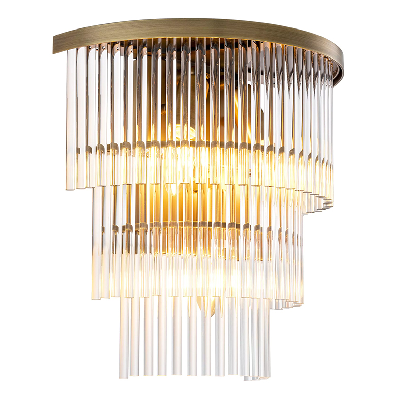 Бра Eichholtz Wall Lamp East Brass Прозрачное Стекло Латунь в Уфе | Loft Concept 