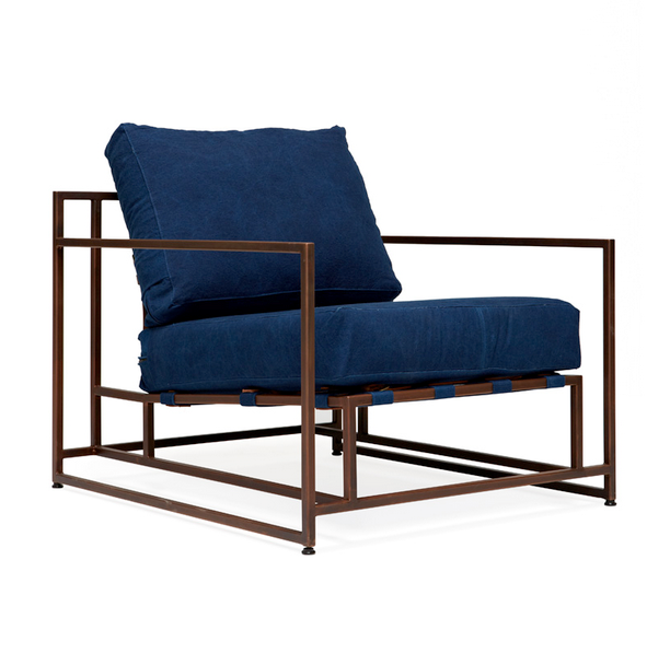 Кресло Kenn X Miller armchair Indigo and copper denim Индиго в Уфе | Loft Concept 