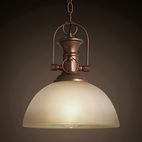 Люстра Old Copper Pendant Glass Белый Медь в Уфе | Loft Concept 