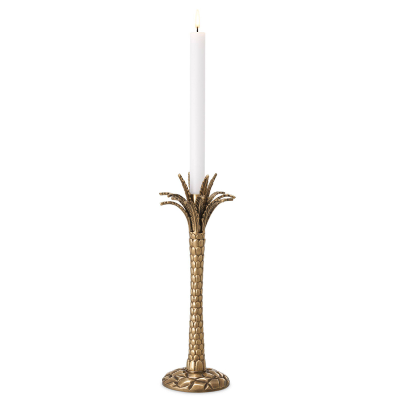 Подсвечник Eichholtz Candle Holder Palm Desert Винтажная латунь в Уфе | Loft Concept 