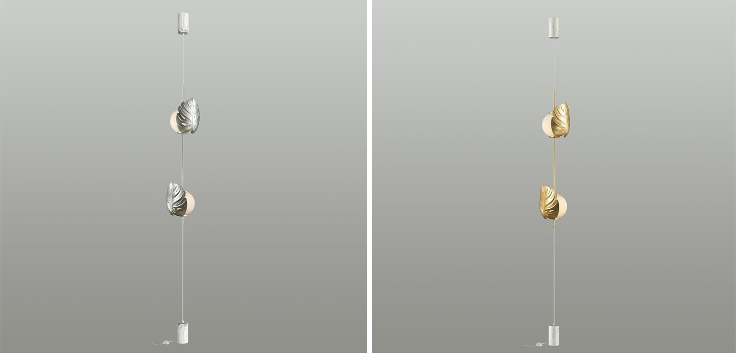 Торшер Silver Monstera Leaf - фото