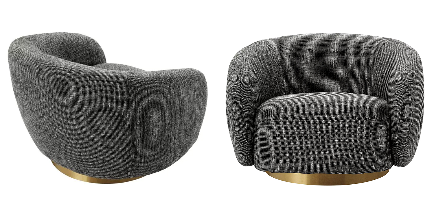 Кресло Eichholtz Swivel Chair Brice Rocat Black - фото