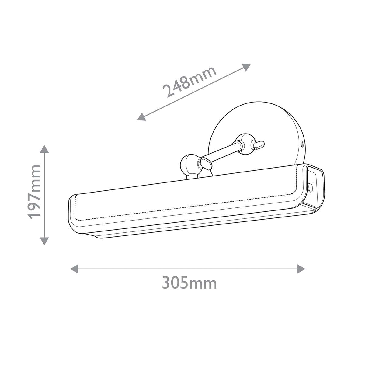 Светильник для картин цвет винтажная латунь с прямоугольным плафоном из кожи черного цвета Alora в Уфе