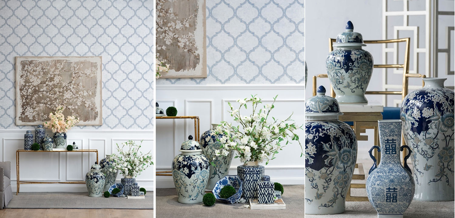 Ваза Blue & White Ornament Vase 62 - фото