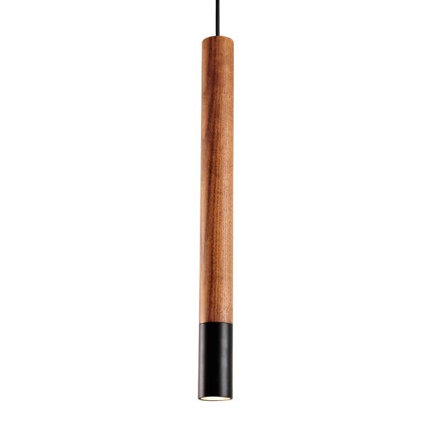 Подвесной светильник Trumpet Wood Black Pendant Lamp Коричневый Черный в Уфе | Loft Concept 