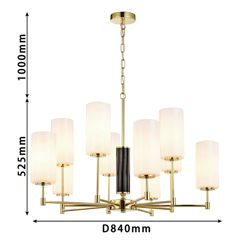 Люстра цвета золота с белыми матовыми плафонами Hovering D84 см в Уфе