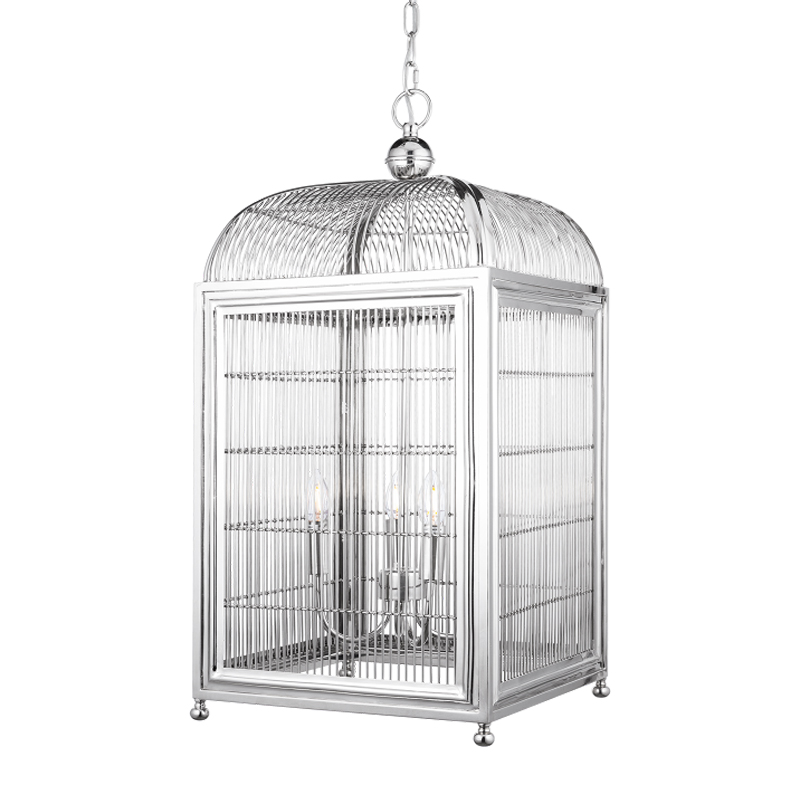 Люстра клетка Bird cage chrome Lantern Falcon Хром в Уфе | Loft Concept 