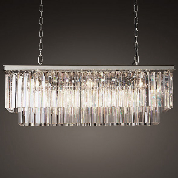 Люстра RH 1920S ODEON CLEAR GLASS FRINGE nickel Хром в Уфе | Loft Concept 