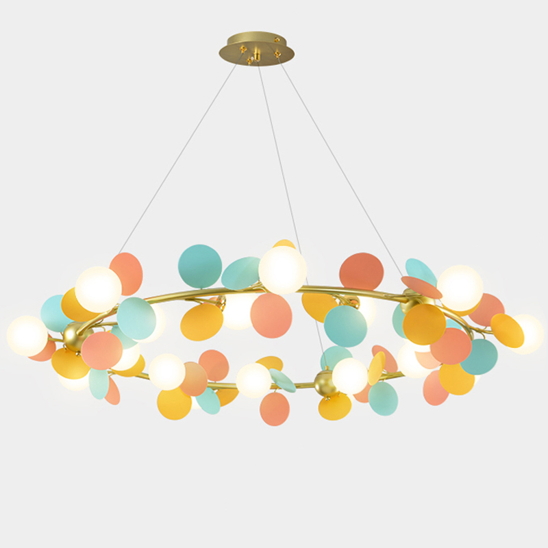 Люстра MATISSE Chandelier circle multicolor Золотой Белый Мульти в Уфе | Loft Concept 