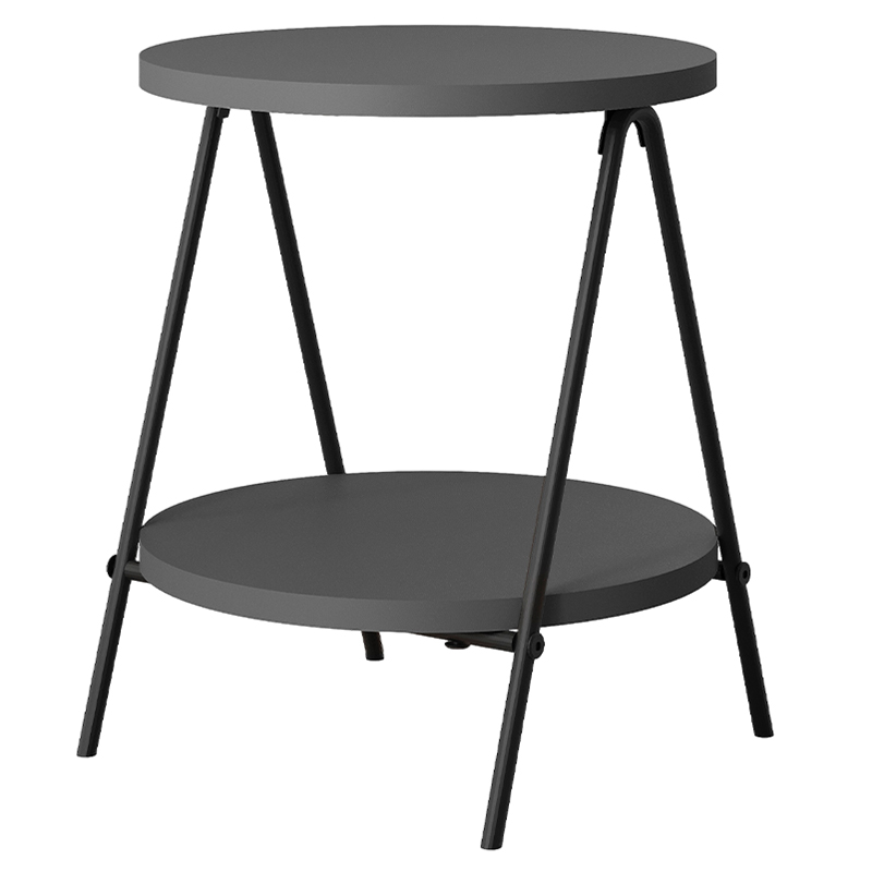 Стол приставной с 2-мя круглыми столешницами цвета антрацит ESSEL SIDE TABLE ANTHRACITE Антрацит Черный в Уфе | Loft Concept 