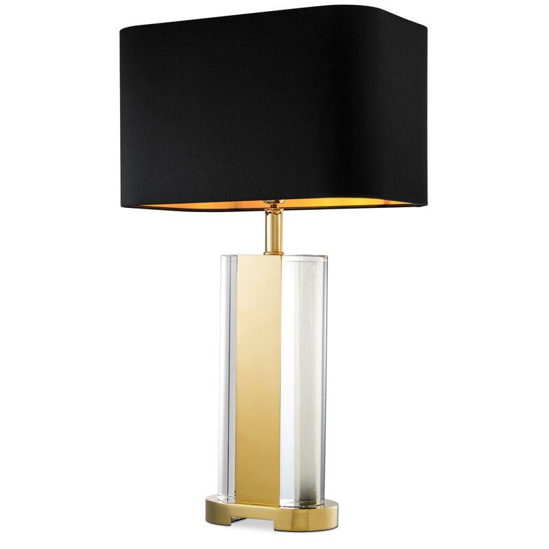 Настольная лампа Eichholtz Table Lamp Vittore Прозрачный Черный Глянцевое золото в Уфе | Loft Concept 