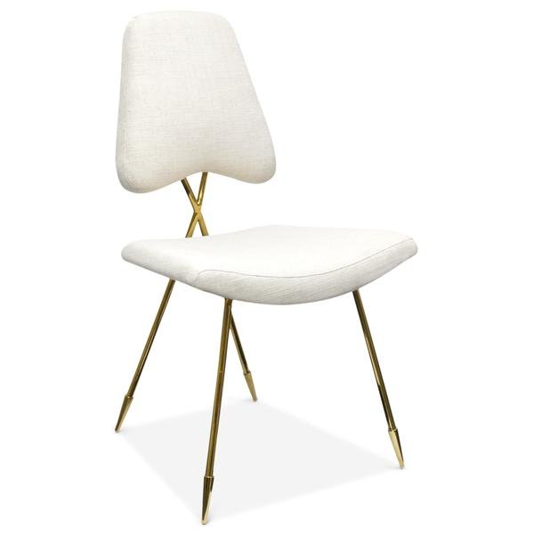 Стул Jonathan Adler Maxime Dining stool Бежево-серый Золотой в Уфе | Loft Concept 