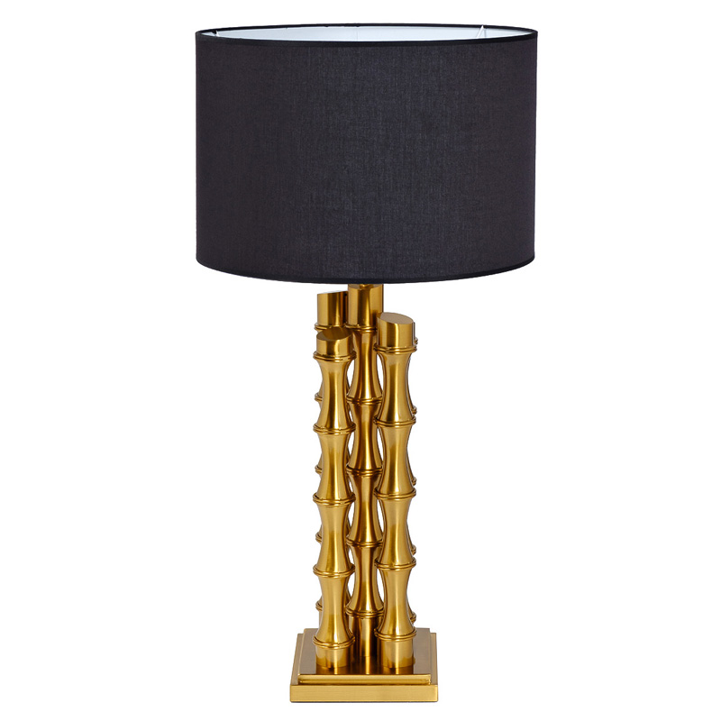 Настольная лампа с Черным Абажуром Damian Gold Table Lamp Глянцевое золото Черный в Уфе | Loft Concept 