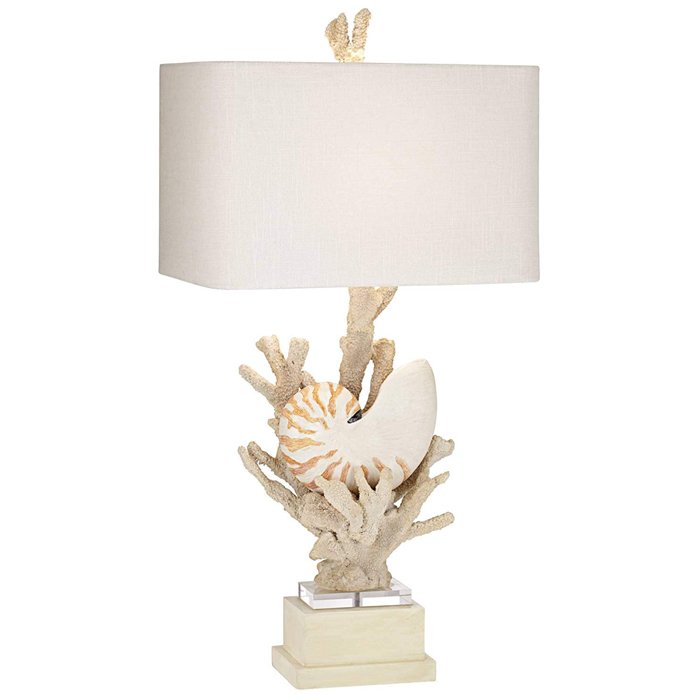 Nautilus Shell and White Coral Table Lamp Молочный Бежевый в Уфе | Loft Concept 