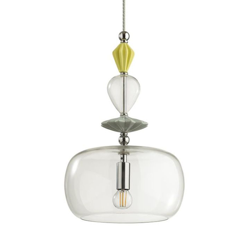 Подвесной светильник Iris Glas hanging lamp candy A chrome Прозрачное Стекло Прозрачный желтый Голубой Хром Прозрачный зеленый в Уфе | Loft Concept 