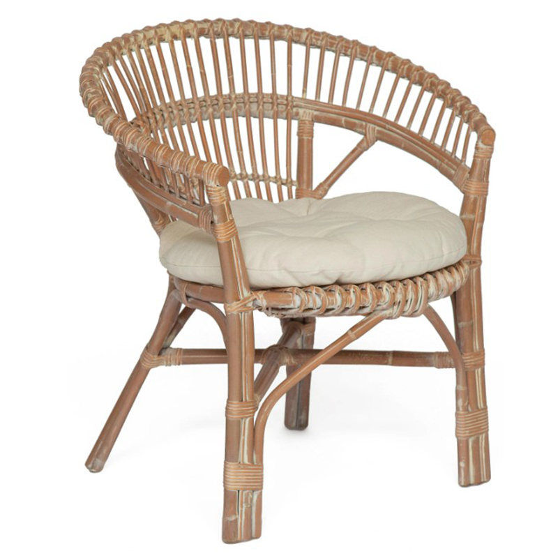 Уличное кресло Rauno Wicker Chair Бежевый Белый в Уфе | Loft Concept 