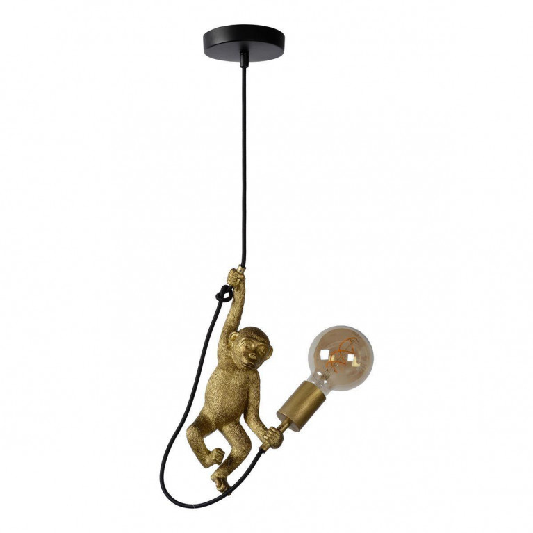 Подвесной светильник Monkey holding a light bulb Черный Золотой в Уфе | Loft Concept 