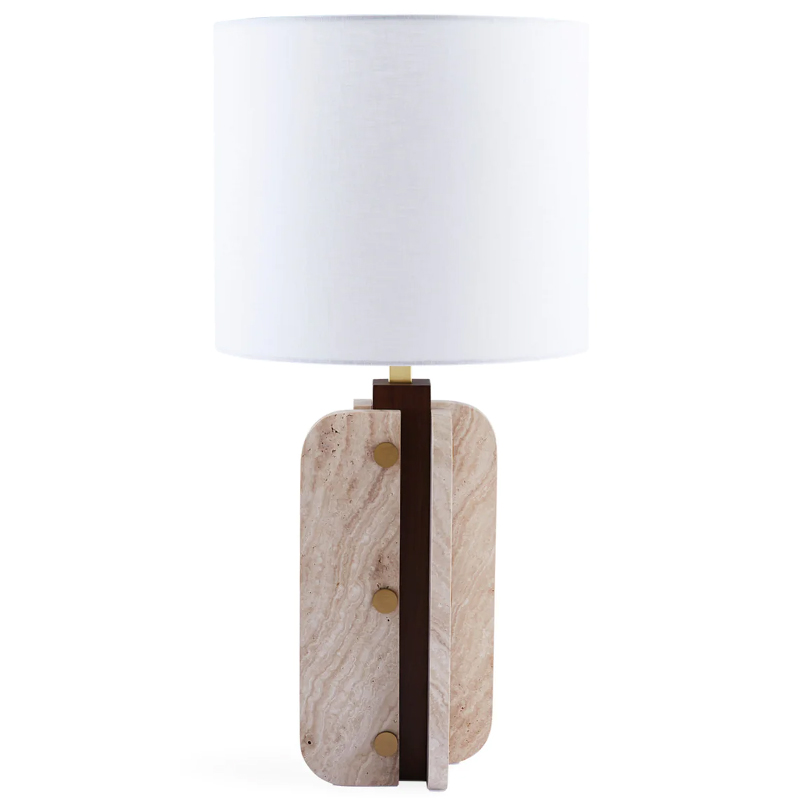 Настольная лампа TOPANGA COLUMN TABLE LAMP Белый Латунь Коричневый Бежевый в Уфе | Loft Concept 