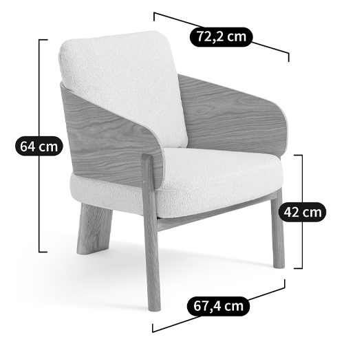 Кресло с каркасом из массива дуба Gallin Chair Boucle в Уфе