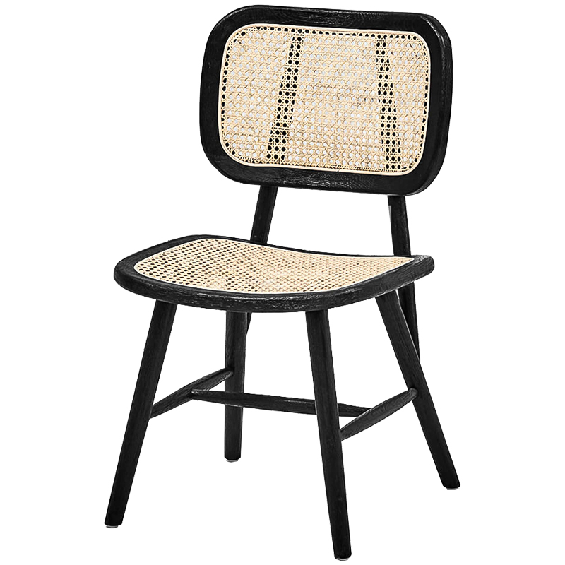 Стул Stiana Rattan Stool Черный Бежевый в Уфе | Loft Concept 