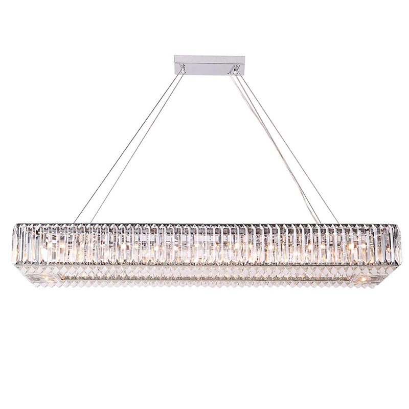 Люстра Darleen Crystal Nickel Rectangular Chandelier Никель Прозрачный (Transparent) в Уфе | Loft Concept 